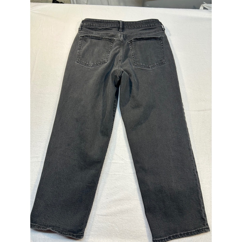 Old Navy OG Loose High-Rise Jeans Womens 12 Short Washed Black Wide Leg Denim